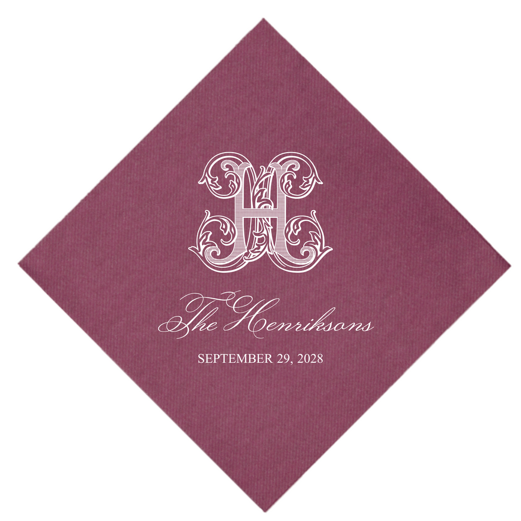 Vintage Antique Monogram Last Name Napkins