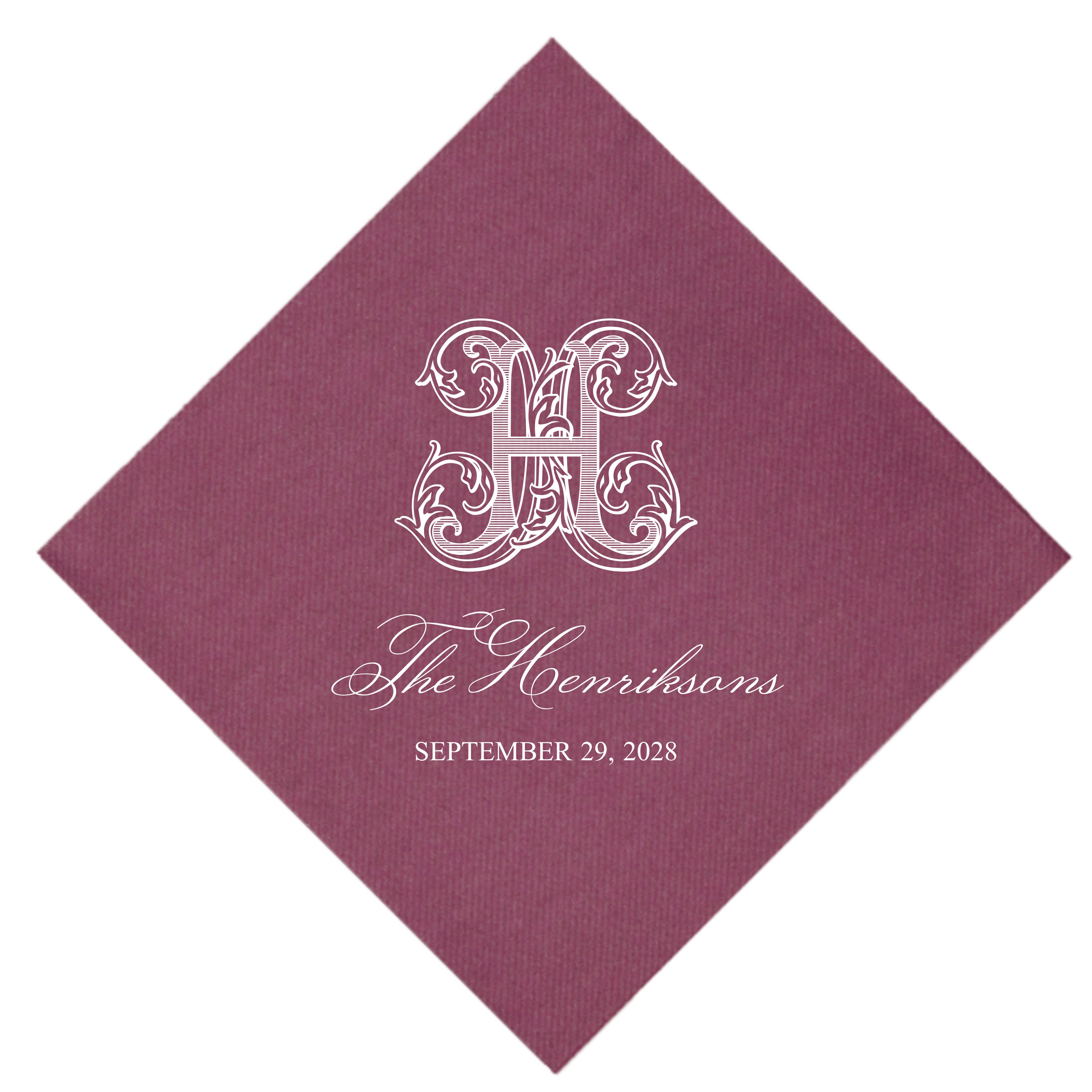 Vintage Antique Monogram Last Name Napkins