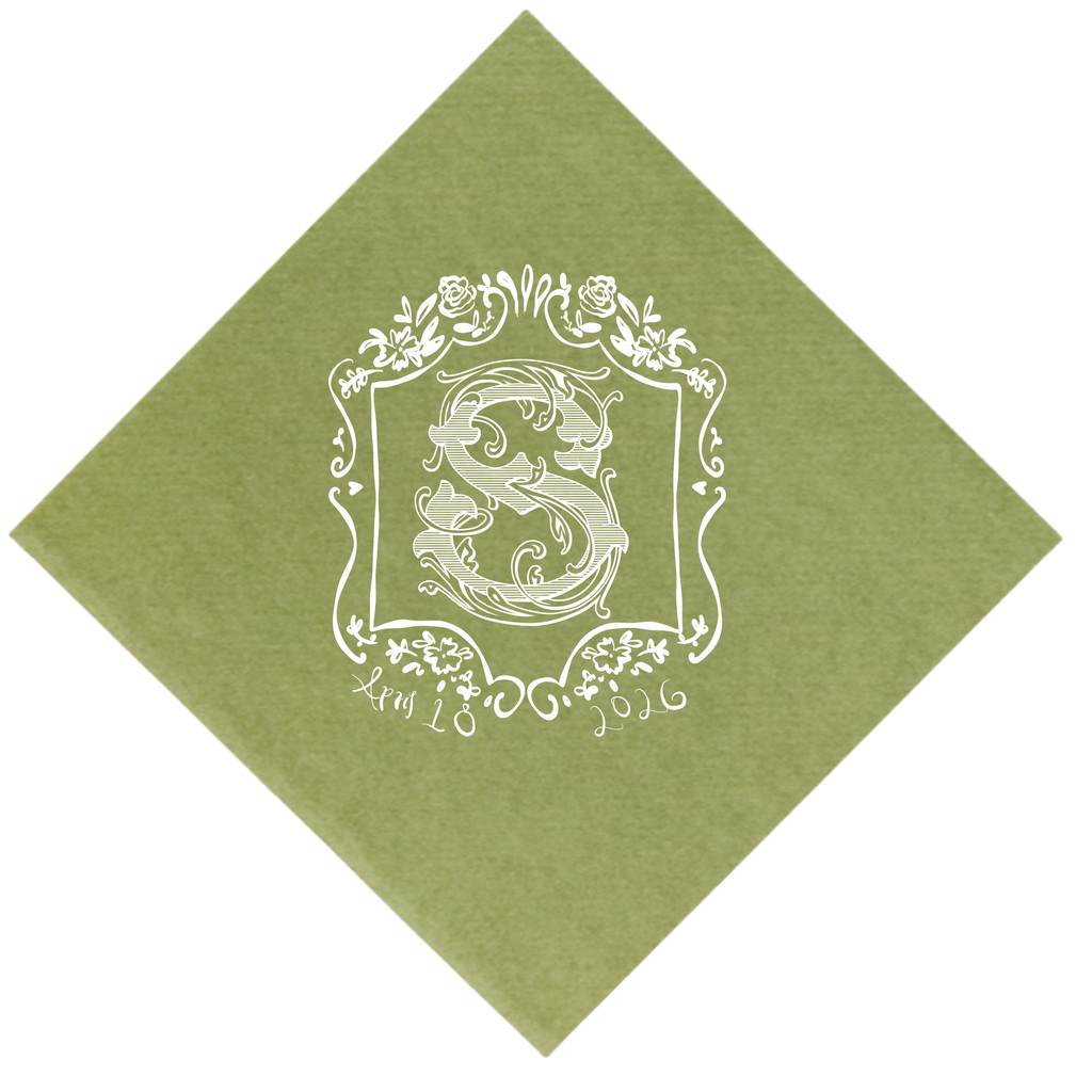 Vintage Antique Monogram One Letter Napkin