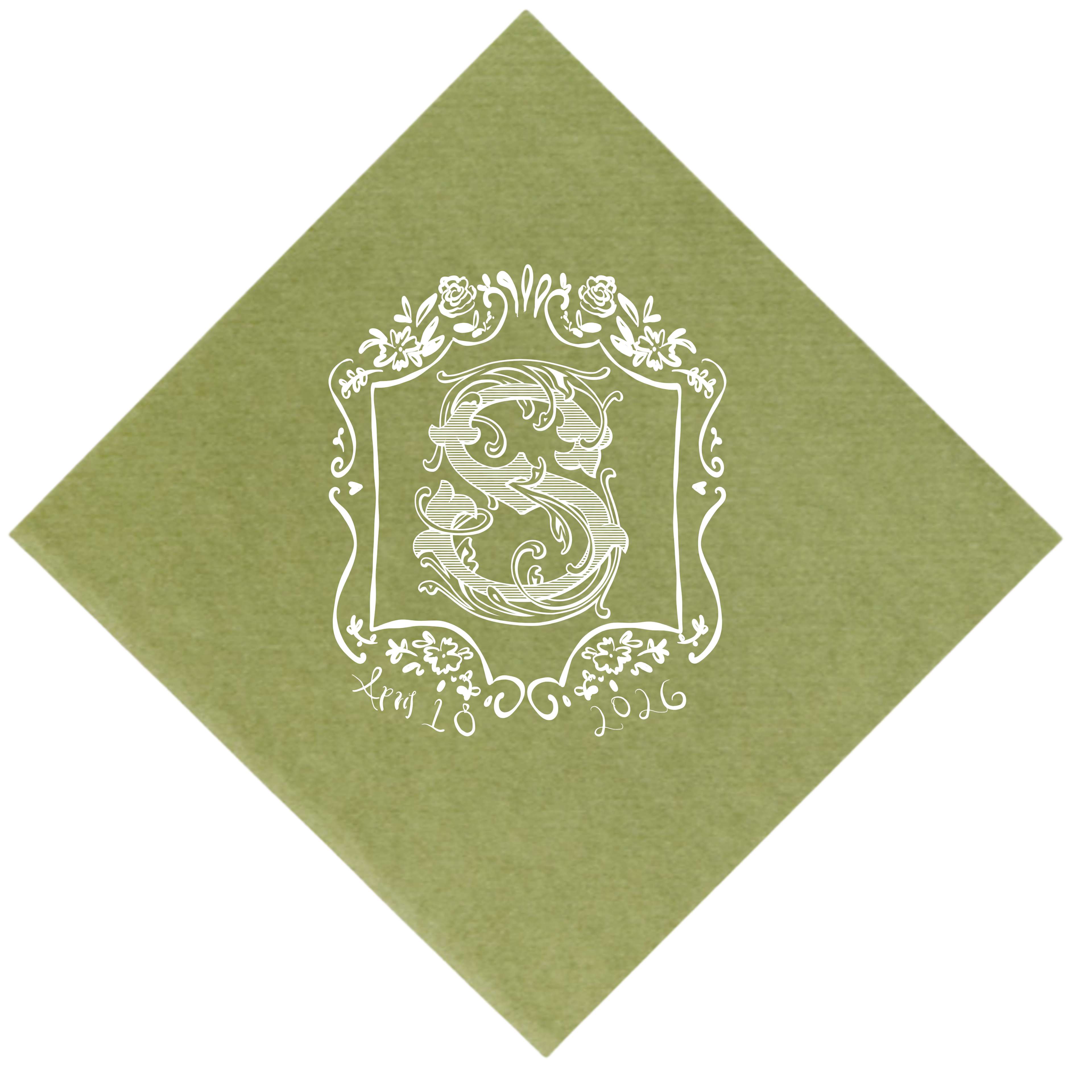Vintage Antique Monogram One Letter Napkin