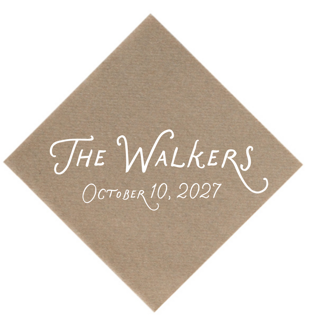 Last Name Quirky Font Napkin