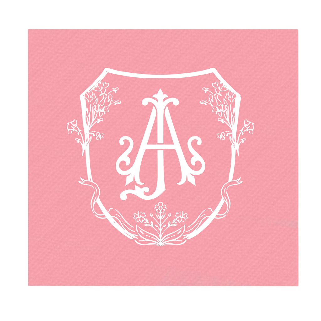 Two Letter Monogram Floral Crest