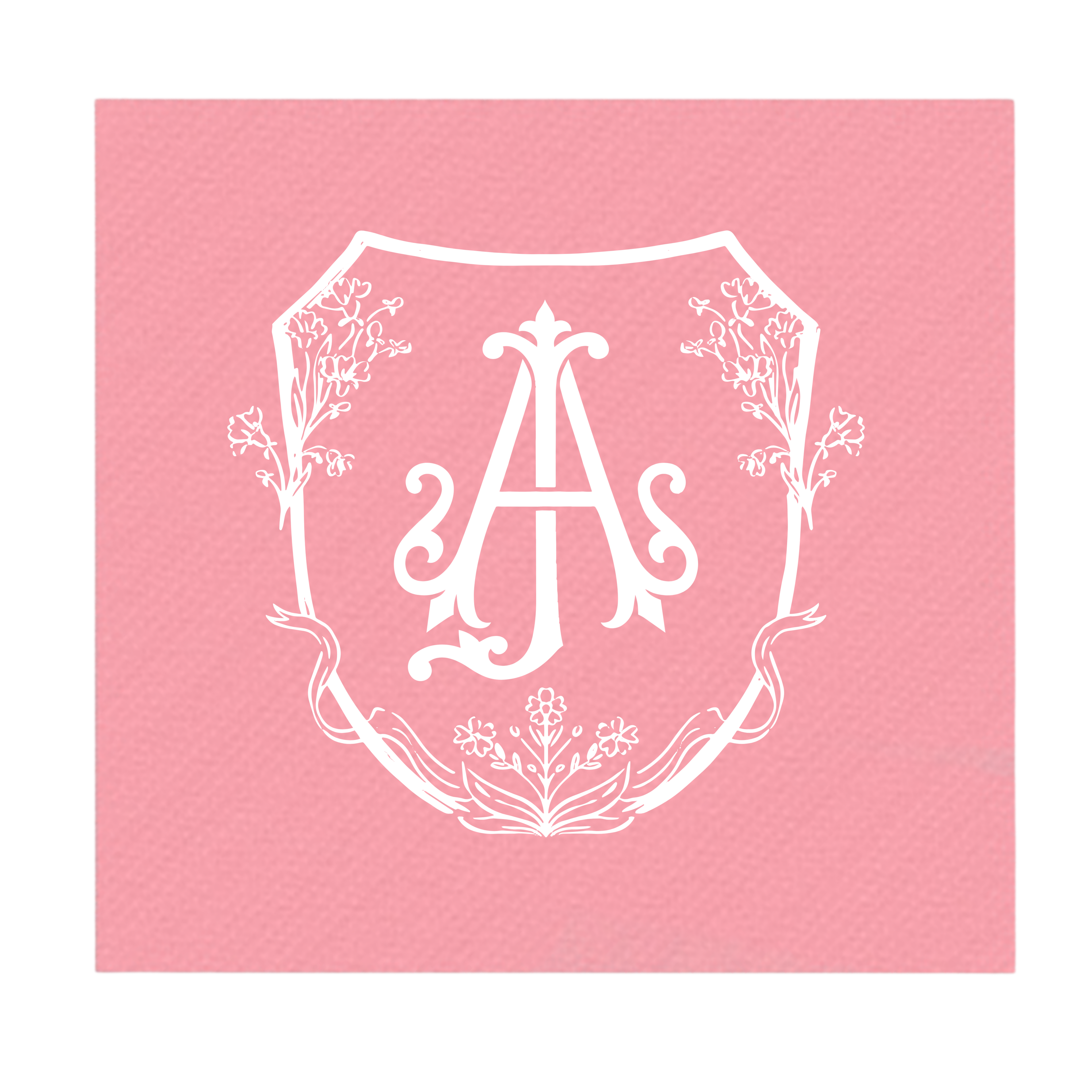 Two Letter Monogram Floral Crest