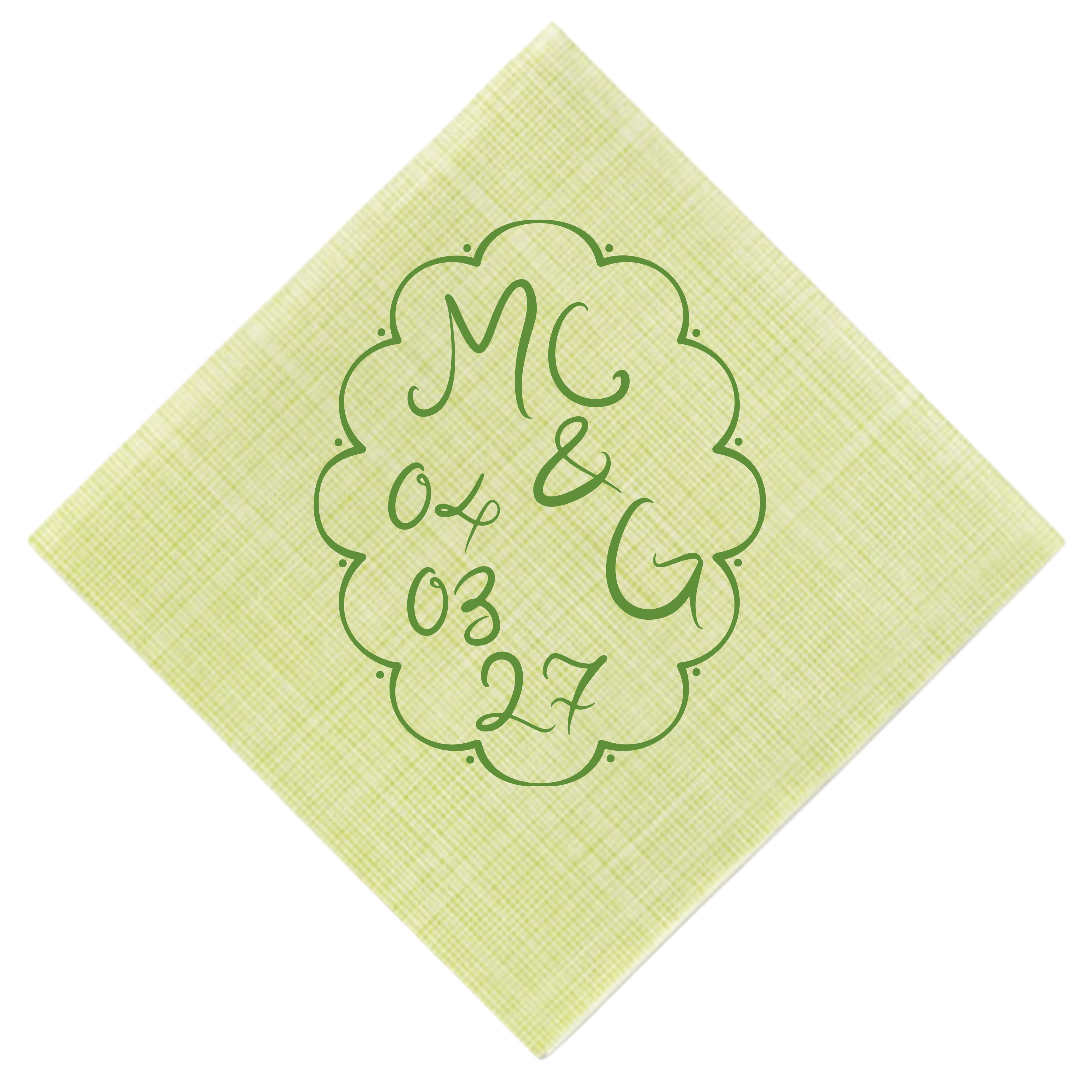 Scallop Monogram + Date