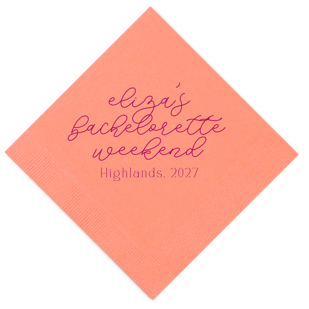 Bachelorette Weekend Script Napkin