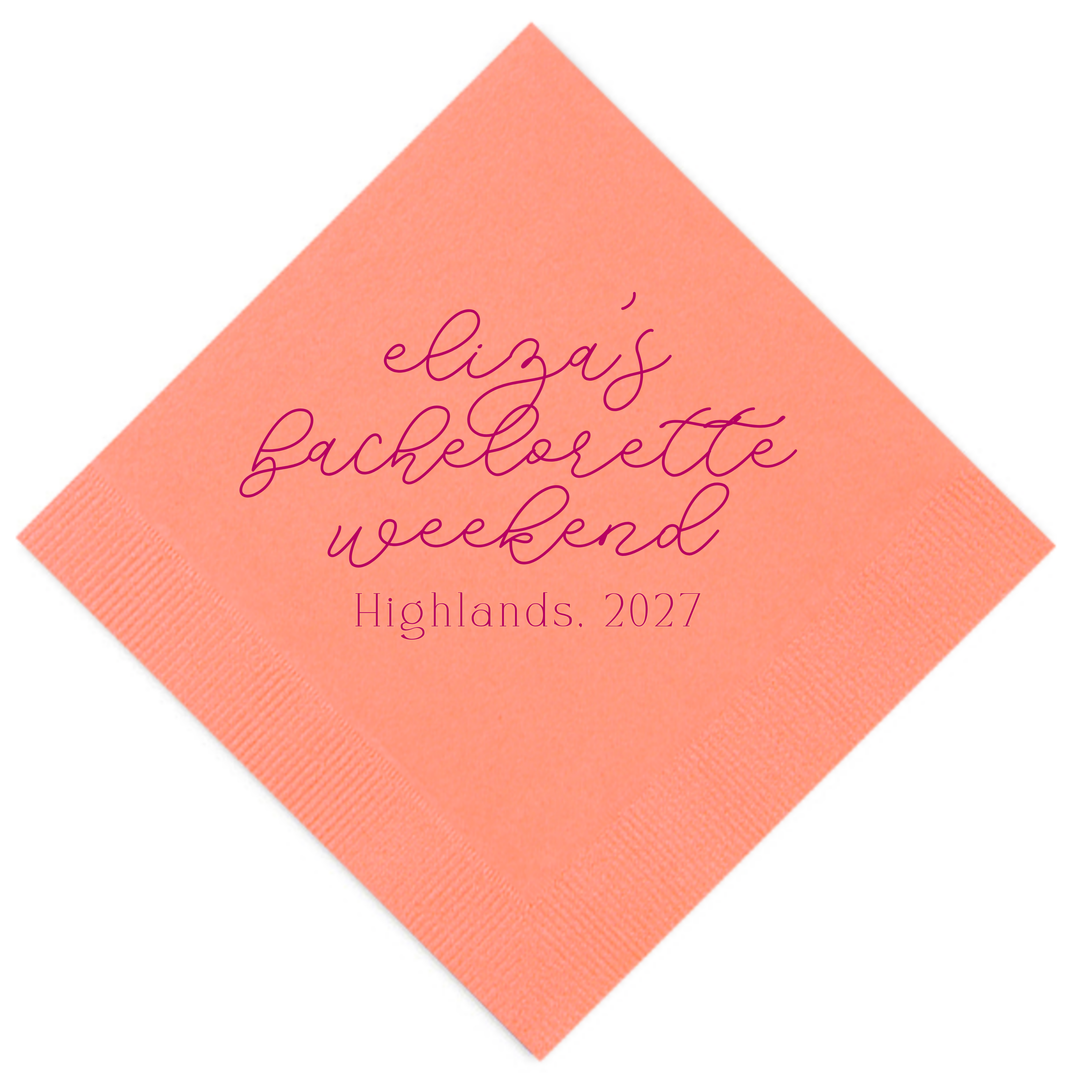 Bachelorette Weekend Script Napkin