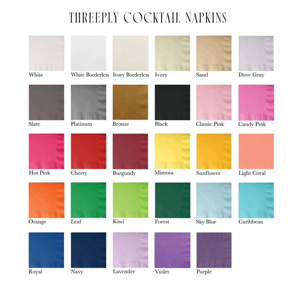 3 - ply cocktail napkins
