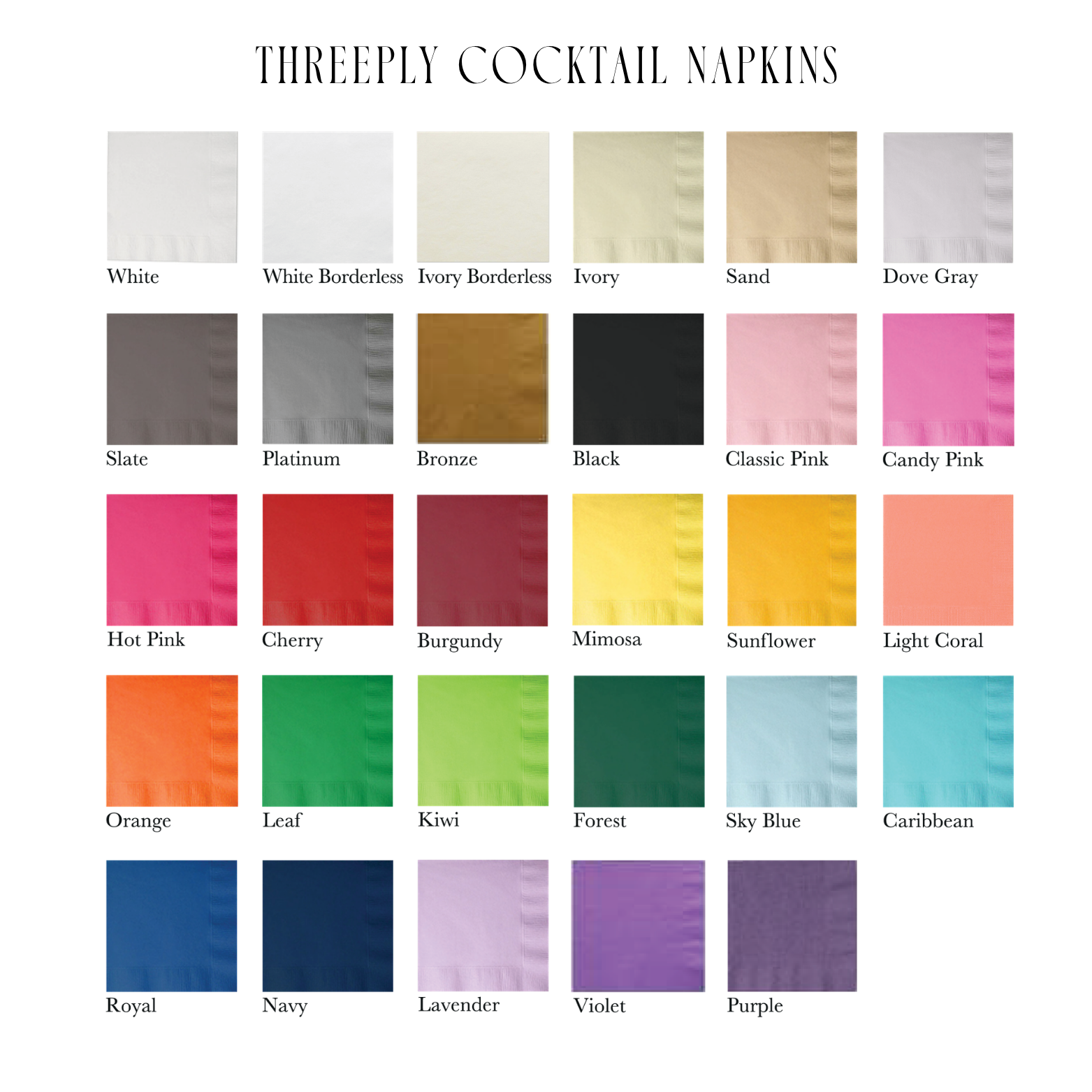 3 - ply cocktail napkins